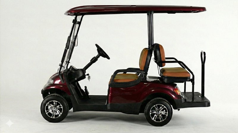 EPIC 2+2 Non-Lifted Electric Golf Cart with Lithium Battery 105Ah & Standard Tires | 4-Seater LSEV (Red) - Image 4